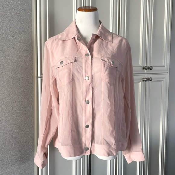 NWT &BASICS | Sheer Trucker Jacket - Picture 3 of 16